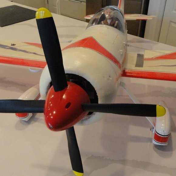 PITTS S-2B N45D MOTORIZED STYROFOAM TOY AIRPLANE L-55xW-62 FOR PARTS SV 1436